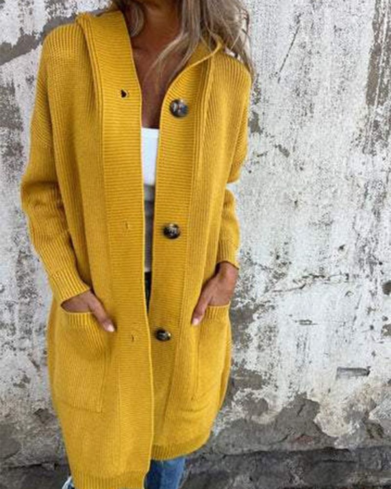 Anika - Hooded Knitted Jacket with Pockets