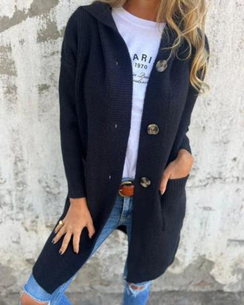 Anika - Hooded Knitted Jacket with Pockets