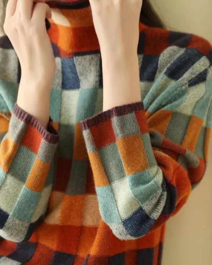 Madi - Cashmere Luxe Patchwork Turtleneck