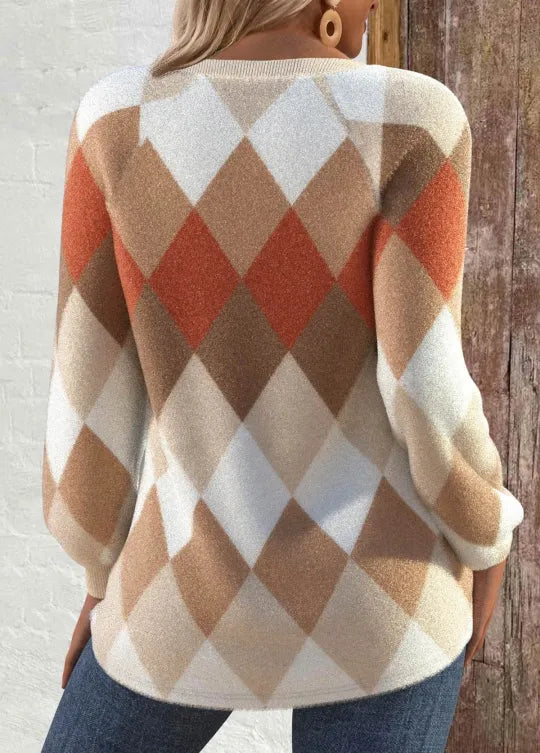 Alice | Checkered Knit with Button Detail