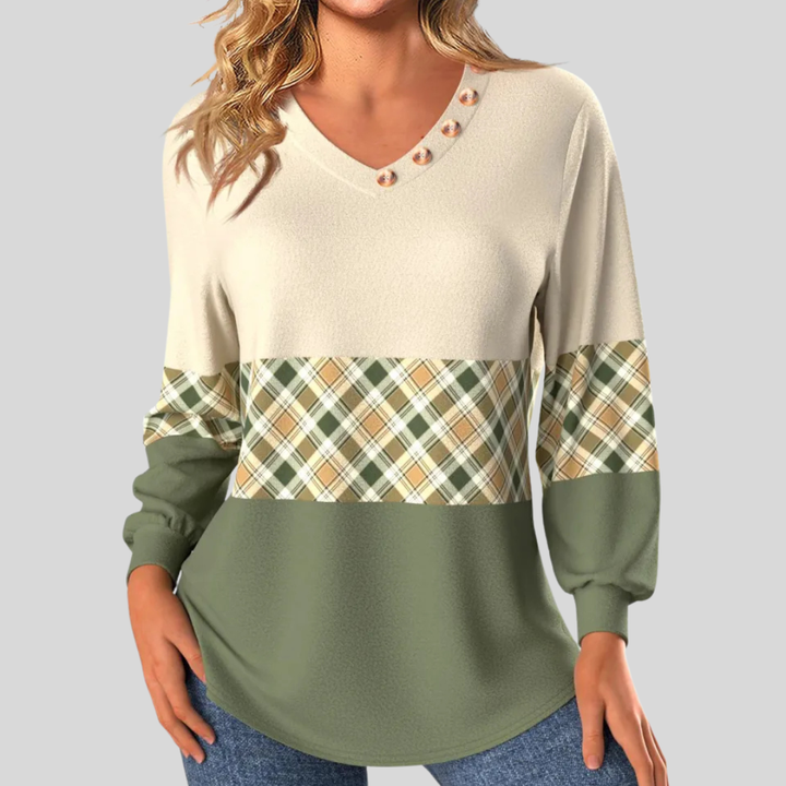 Ruby | Sweater with Checked Detail