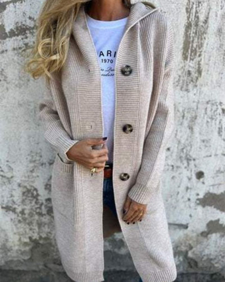 Anika - Hooded Knitted Jacket with Pockets