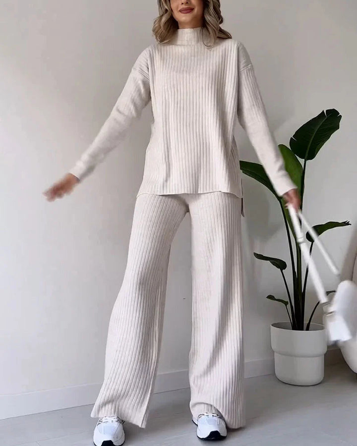 Zilas - Chic Slit Casual Two-Piece Set